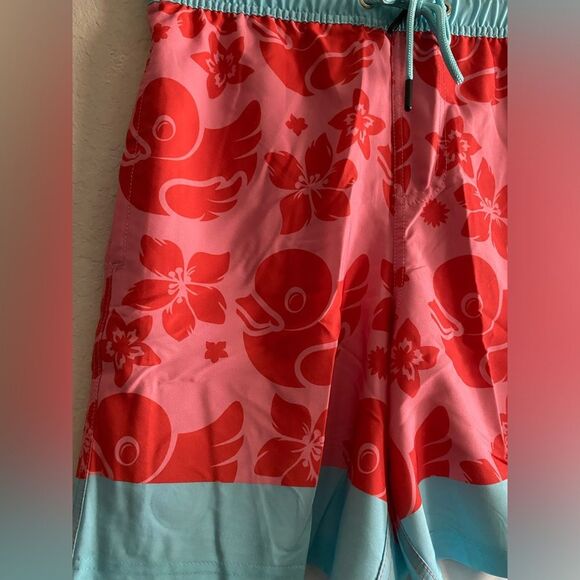 Neff Men's All Over Red Duck Print Swim Trunks Shorts Stretch 7" Inseam Small S - Picture 6 of 7